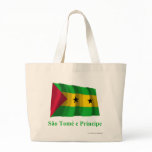 Sao Tome &amp; Principe Waving Flag with Name in Portu Bag