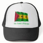 Sao Tome & Principe Waving Flag with Name in Portu hats