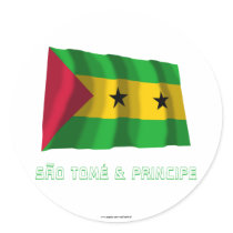 Sao Tome & Principe Waving Flag with Name stickers
