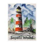 Sapelo Island Lighthouse Georgia Nautical art gift postcards