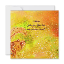 SAPHO , bright red yellow green invitations