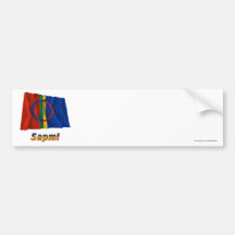 Sapmi Waving Flag with Name Bumper Stickers