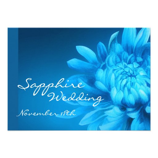 Sapphire 45th blue wedding party invite