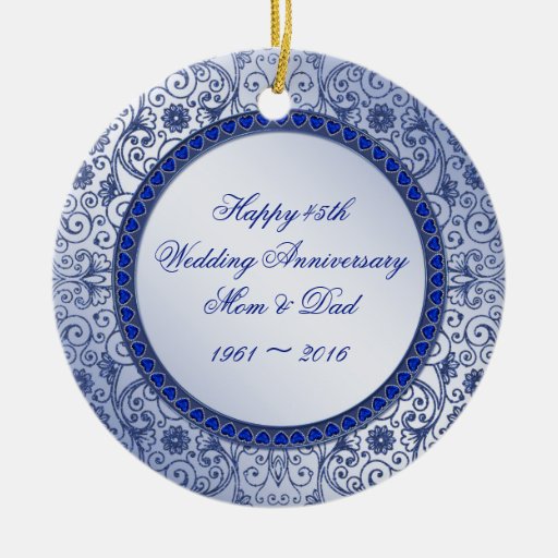 Sapphire 45th Wedding Anniversary Round Ornament Zazzle