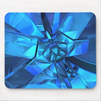 Sapphire Blue Abstract Mouse Pad
