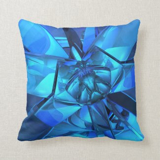 Sapphire Blue Abstract Pillow