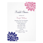 Sapphire Blue Lotus Flower Bridal Shower Personalized Invitations