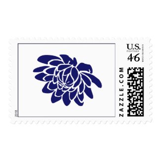 Sapphire Blue Lotus Flower Stamp stamp
