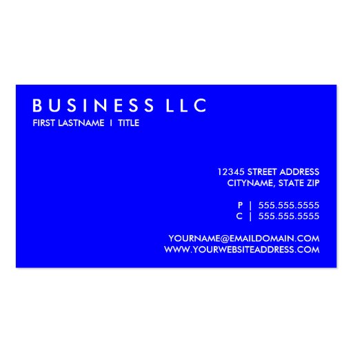 sapphire blue (mod squares) business card templates (back side)
