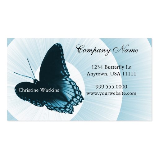 Sapphire Butterfly Business Card (front side)