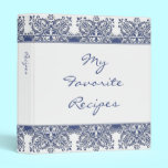 Sapphire Damask Recipe Book binders