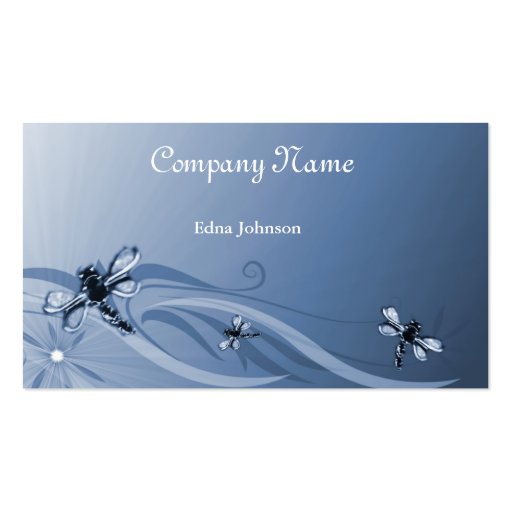 Sapphire Dragonflies Business Card (front side)