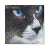 Sapphire Eyes Magnet by KarenHullArt Sapphire Eyes Magnet