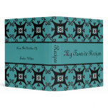 Sapphire Floral Swirls Recipe Book Binder