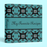 Sapphire Floral Swirls Recipe Book binders