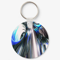 Sapphire Rain Abstract Keychain