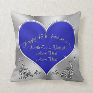 anniversary wedding 45th sapphire silvery pillow gifts ca zazzle