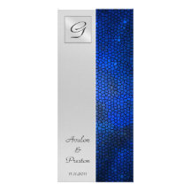 Sapphire Stained Glass Wedding Program Invitation