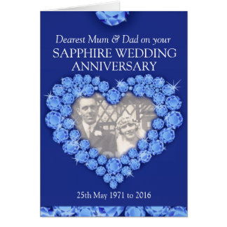anniversary wedding sapphire parents card 45th cards blue gifts gift zazzle shirts posters other
