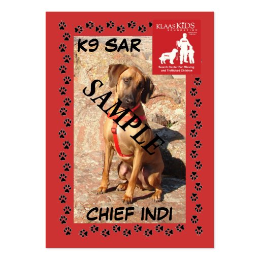 SAR K9 Trading Cards (Trailing) Business Card Templates (front side)