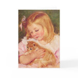 Sara holding a cat c. 1908 Mary Cassatt Card