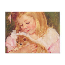 Sara Holding a Cat, Mary Cassatt postcards