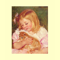 Sara Holding a Cat, Mary Cassatt Women's Tees t-shirts