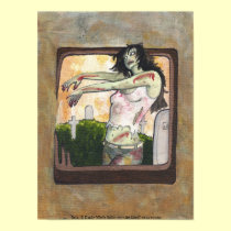 Sara pin up Zombie living dead girl Art poster posters