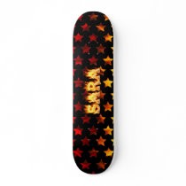 Sara skateboard fire and flames design.