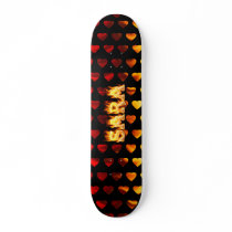 Sara skateboard fire and flames design.