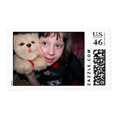Sara with pup postage stamps by americycle