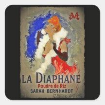 Sarah Berhardt La Diaphane Square Stickers