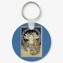 Sarah Bernhardt by Alphonse Mucha keychains by ArtNouveauDaz Sarah Bernhardt by Alphonse Mucha keychains