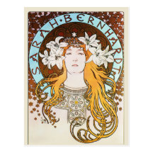 Sarah Bernhardt, Mucha Post Card