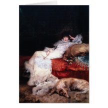 Sarah Bernhardt with Borzoi Greeting Cards