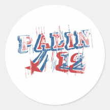 SARAH PALIN '12 Faded.png Round Stickers