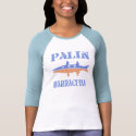 Sarah Palin Barracuda Raglan Womens Shirt by SideSplitters Sarah Palin Barracuda Raglan Womens Shirt