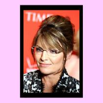 Sarah Palin black white red time 100 Posters