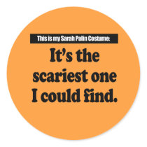 SARAH PALIN COSTUME ROUND STICKER