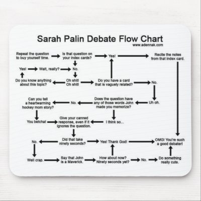 Sarah Palin Debate Flow Chart Mouse Mat by SarahBeth424