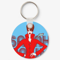Sarah Palin Fashion Style Doodle Art Keychain