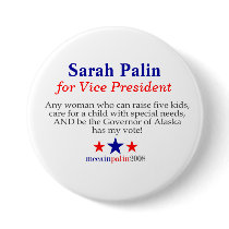 Sarah Palin for Vice President buttons
