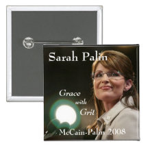 Sarah Palin, Grace, with Grit Pinback Buttons