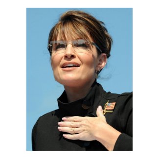 Sarah Palin, hand on chest print