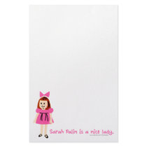 Sarah Palin is a nice lady Stationery Design
