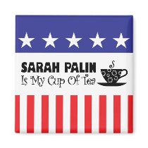 Sarah Palin Is My Cup Of Tea Refrigerator Magnets