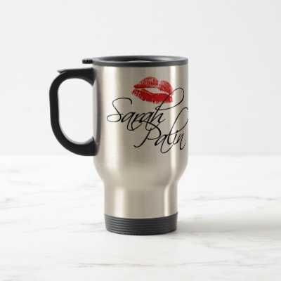 Sarah Palin Mug: Lipstick Coffee Travel Mug