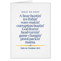 Sarah Palin Pistol-packin' Mama Greeting Cards