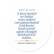 Sarah Palin Pistol packin' Mama Stickers