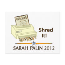 Sarah Palin SHRED THE CONSTITUTION postcards